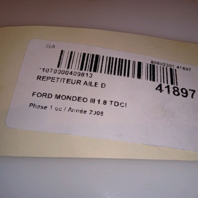 Répétiteur aile droite occasion FORD MONDEO III Phase 1 06-2007->09-2010 1.8 TDCI 125ch 1571281 4