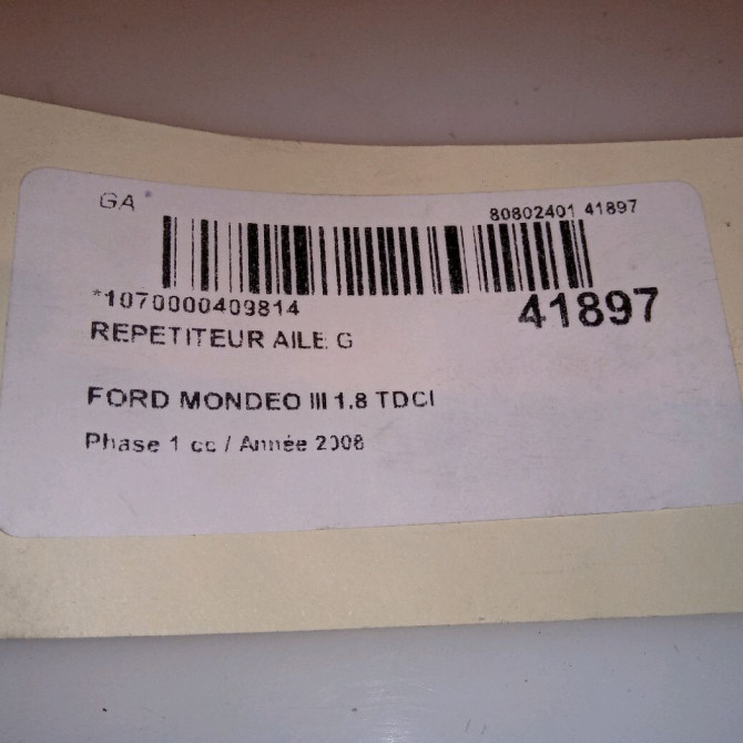 Répétiteur aile gauche occasion FORD MONDEO III Phase 1 06-2007->09-2010 1.8 TDCI 125ch 1571282 4