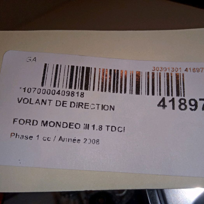 Volant de direction occasion FORD MONDEO III Phase 1 06-2007->09-2010 1.8 TDCI 125ch 1481141 5