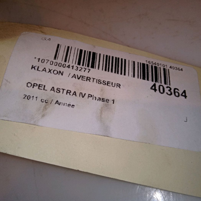 Klaxon  / avertisseur occasion OPEL ASTRA IV Phase 1 01-2010->06-2012 13409130 5