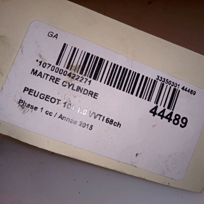 Maitre cylindre occasion PEUGEOT 108 Phase 1 06-2014->... 1.0 VVTI 68ch 1612196080 4