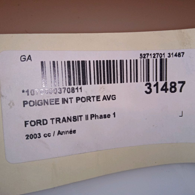 Poignee int porte avg occasion TRANSIT II Phase 1 03-1986->10-1991 4077922 4