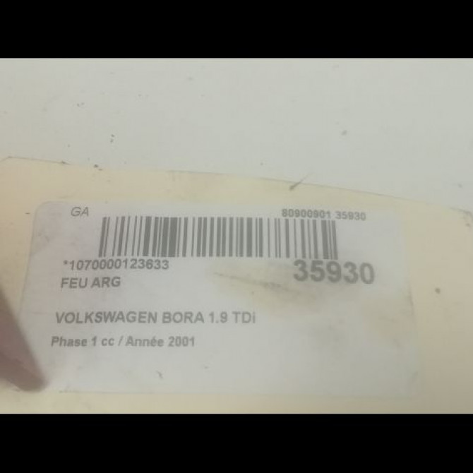 Feu arrière gauche occasion VOLKSWAGEN BORA Phase 1 10-1998->12-2005 1.9 TDi 115ch 1J5945095AC 3
