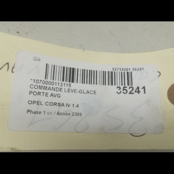 Commande lève-glace porte avant gauche occasion OPEL CORSA IV Phase 1 09-2006->12-2010 1.4 TWINPORT 90ch 13258522 3