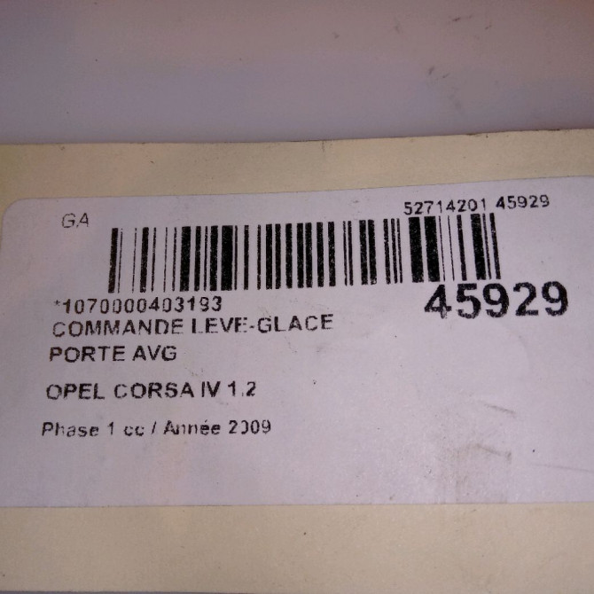 Commande lève-glace porte avant gauche occasion OPEL CORSA IV Phase 1 09-2006->12-2010 1.2 TWINPORT 80ch 13258522 5