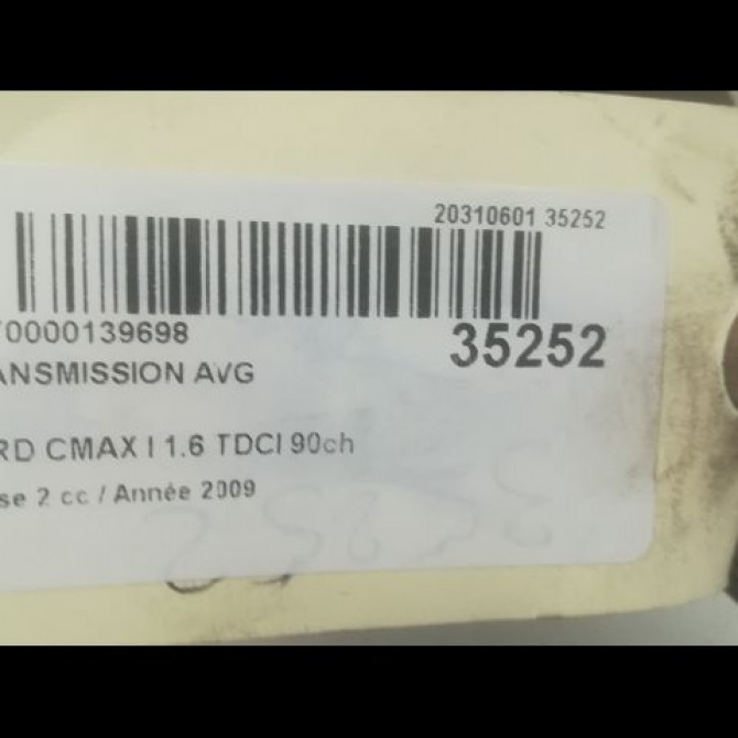 Transmission avant gauche occasion FORD CMAX I Phase 2 03-2007->09-2010 1.6 TDCI 90ch 1682285 4