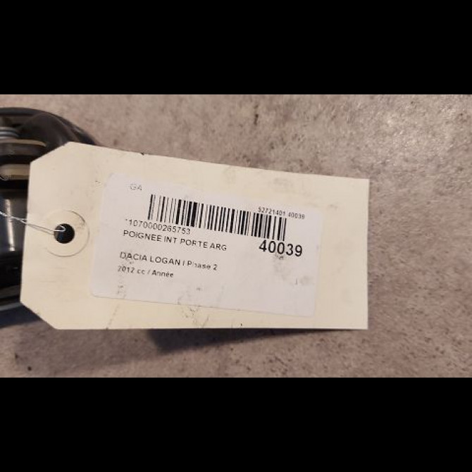 Poignee int porte arg occasion DACIA LOGAN I Phase 2 07-2008->12-2012 8200735219 3