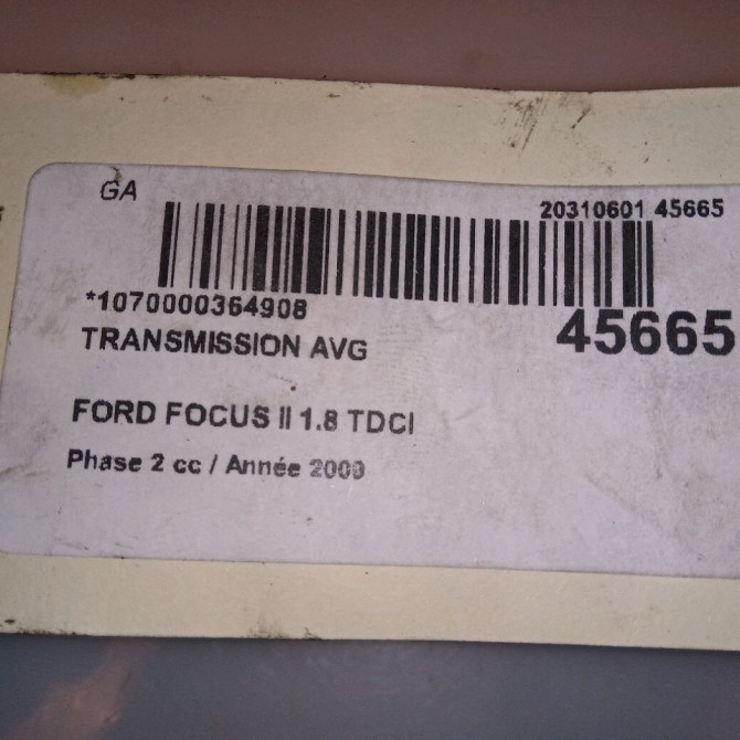 Transmission avant gauche occasion FORD FOCUS II Phase 2 01-2008->12-2010 1.8 TDCI 115ch 1682285 3