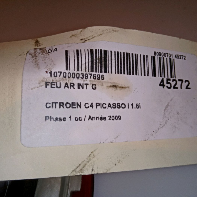 Feu arrière interieur gauche occasion  6350CC 4