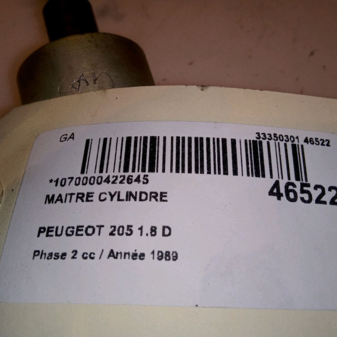 Maitre cylindre occasion PEUGEOT 205 205 Phase 2 1987-07-01->1998-12-31 1.8 D 460193 4