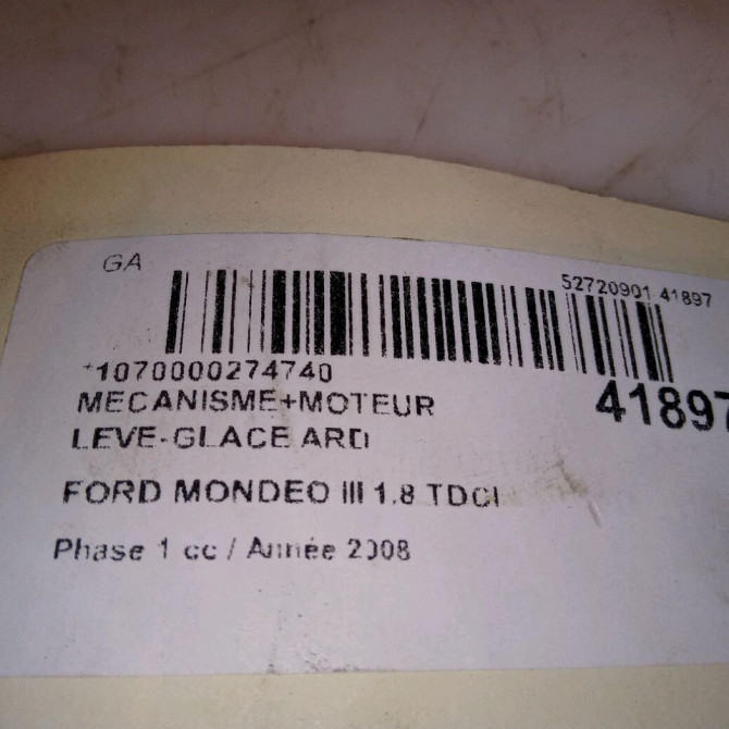 Mecanisme+moteur leve-glace ard occasion FORD MONDEO III Phase 1 06-2007->09-2010 1.8 TDCI 125ch 1881205 5