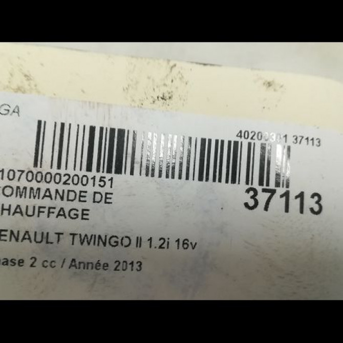 Commande de chauffage occasion RENAULT TWINGO II Phase 2 12-2011->12-2014 1.2i 16v 75ch 3
