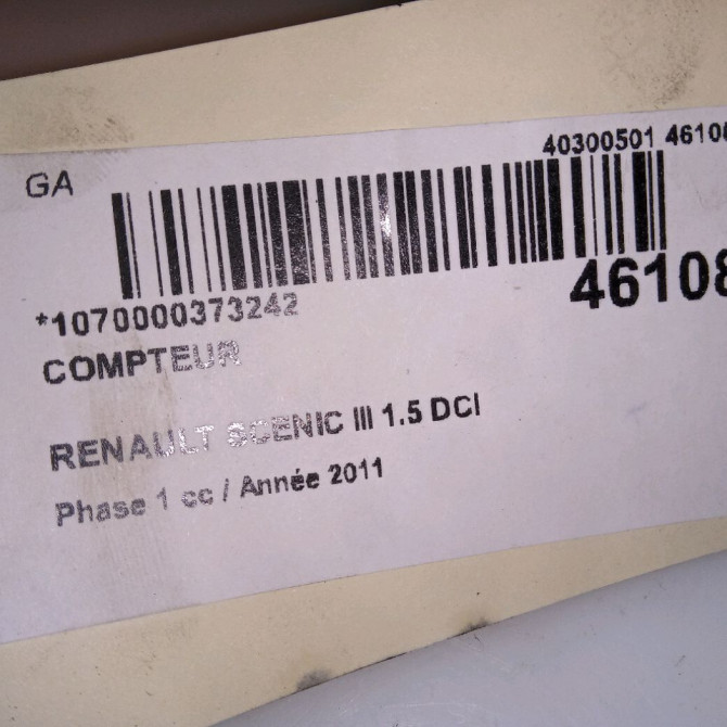 Compteur occasion RENAULT SCENIC III Phase 1 04-2009->11-2011 1.5 DCI 110ch 248103583R 6