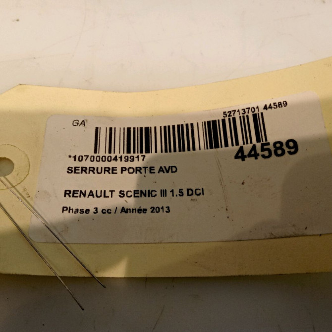 Serrure porte avd occasion RENAULT SCENIC III Phase 3 04-2013->... 1.5 DCI 110ch 805020006R 5
