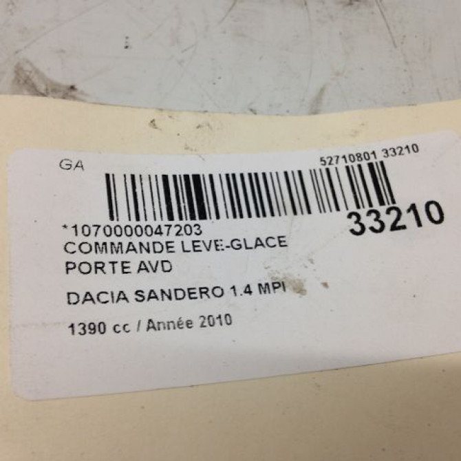 Commande lève-glace porte avant droite occasion DACIA SANDERO I Phase 1 06-2008->10-2012 1.2 16v 75ch 8200602227 4