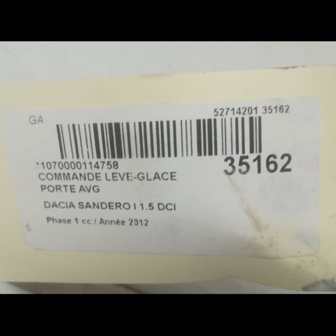 Commande lève-glace porte avant gauche occasion DACIA SANDERO I Phase 1 06-2008->10-2012 1.5 DCI 90ch 8200602227 3
