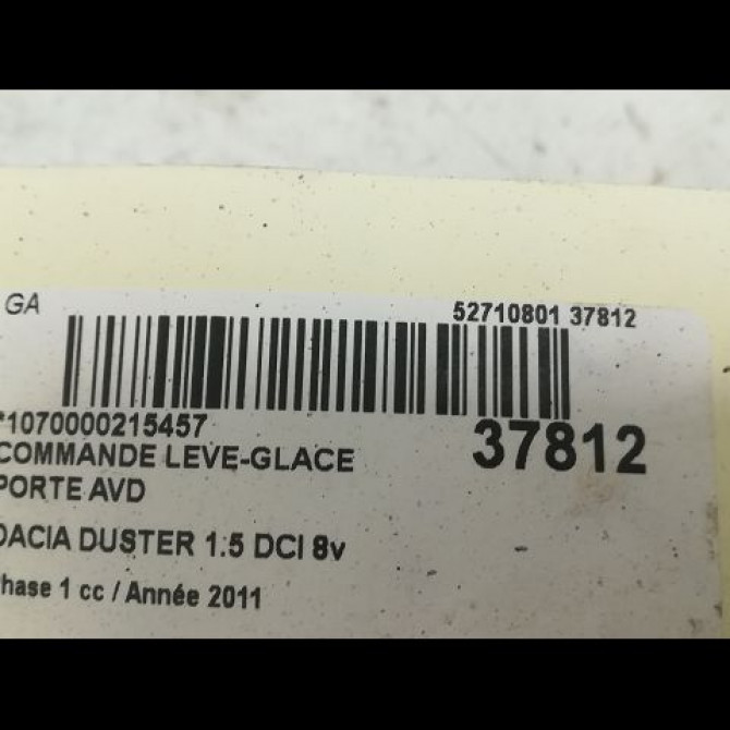 Commande lève-glace porte avant droite occasion DACIA DUSTER Phase 1 03-2010->12-2013 1.5 DCI 8v 110ch 8200602227 3