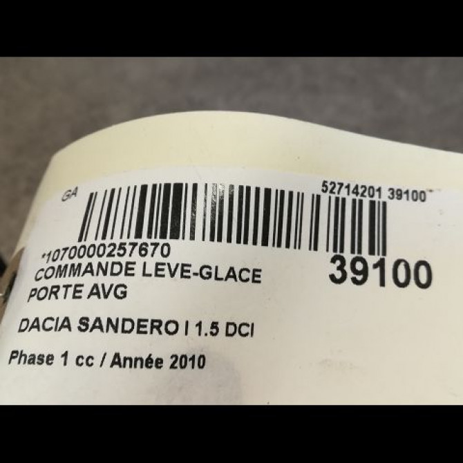 Commande lève-glace porte avant gauche occasion DACIA SANDERO I Phase 1 06-2008->10-2012 1.5 DCI 70ch 8200602227 3