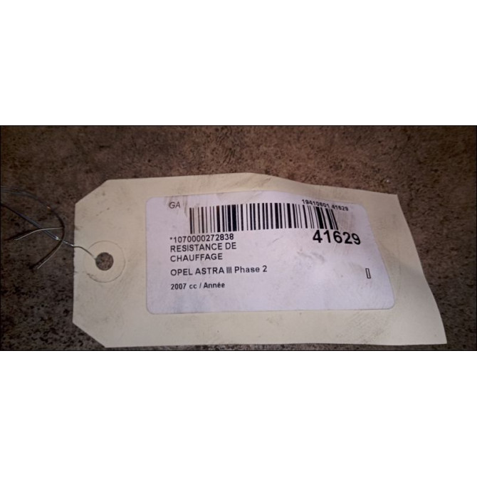 Resistance de chauffage occasion OPEL ASTRA III Phase 2 01-2007->04-2011 93186248 3