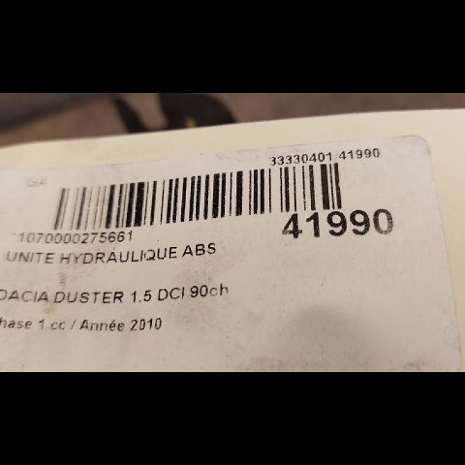 Unité hydraulique ABS occasion DACIA DUSTER Phase 1 03-2010->12-2013 1.5 DCI 90ch 3