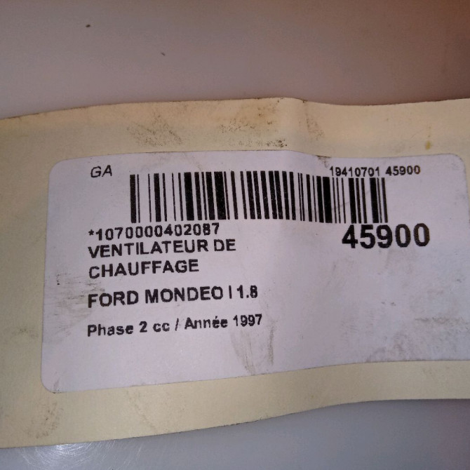 Ventilateur de chauffage occasion FORD MONDEO I Phase 2 10-1996->09-2000 1.8 1085691 5