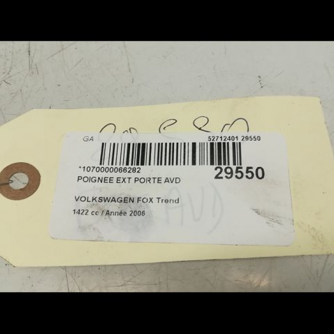 Poignee ext porte avd occasion VOLKSWAGEN FOX Phase 1 06-2005->09-2011 3B0837207F3FZ 3