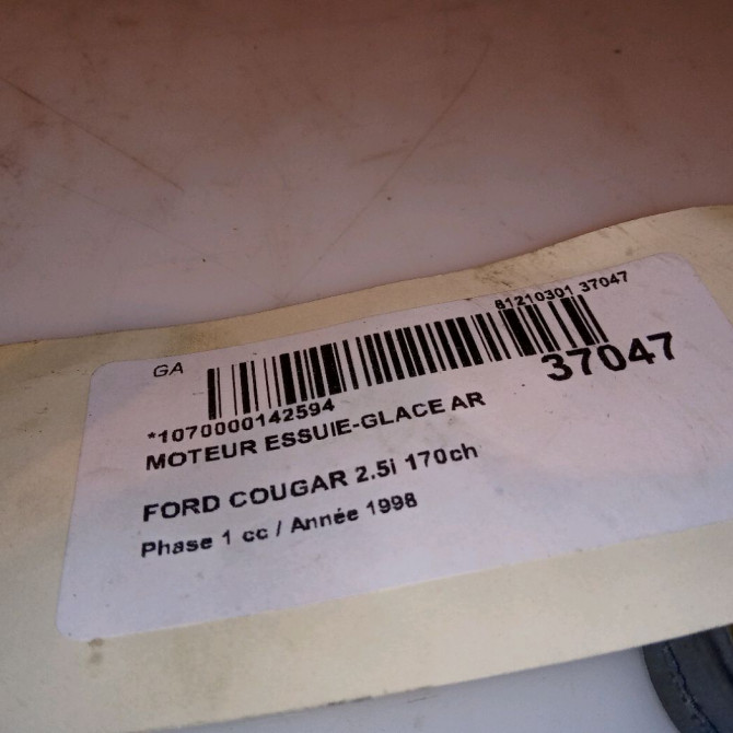 Moteur essuie-glace arrière occasion FORD COUGAR Phase 1 10-1998->07-2001 2.5i 170ch 1059598 4