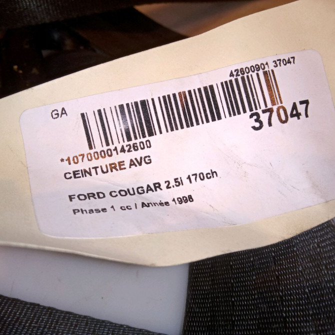 Ceinture avant gauche occasion FORD COUGAR Phase 1 10-1998->07-2001 2.5i 170ch 1138450 4