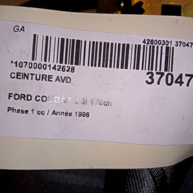 Ceinture avant droite occasion FORD COUGAR Phase 1 10-1998->07-2001 2.5i 170ch 1138448 4