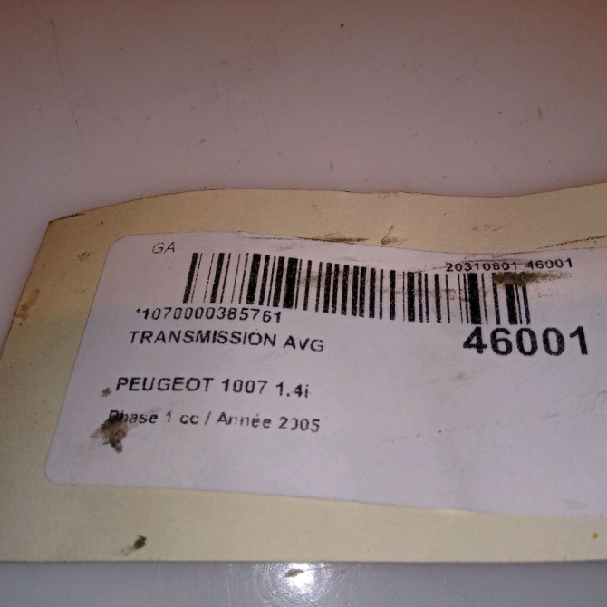 Transmission avant gauche occasion PEUGEOT 1007 Phase 1 04-2005->12-2010 1.4i 3272HP 5