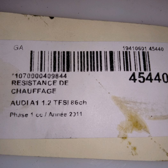 Resistance de chauffage occasion AUDI A1 Phase 1 06-2010->03-2015 1.2 TFSI 86ch 6Q0959263A 5