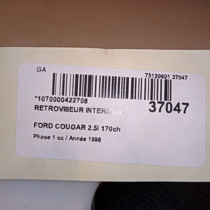 Retroviseur interieur occasion FORD COUGAR Phase 1 10-1998->07-2001 2.5i 170ch 4680711 4