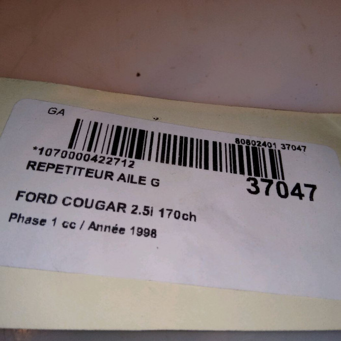 Répétiteur aile gauche occasion FORD COUGAR Phase 1 10-1998->07-2001 2.5i 170ch 7169400 4