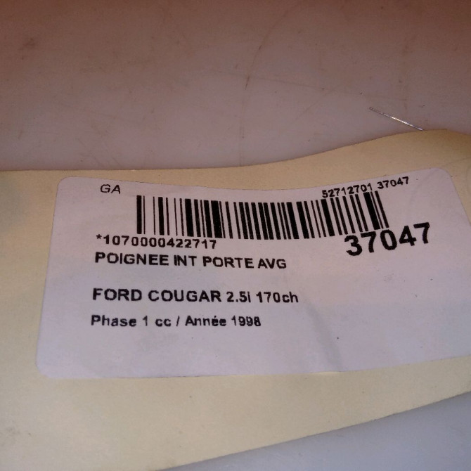 Poignee int porte avg occasion FORD COUGAR Phase 1 10-1998->07-2001 2.5i 170ch 1131291 4