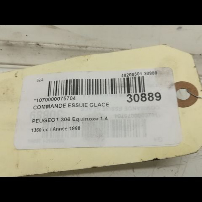 Commande essuie glace occasion PEUGEOT 306 Phase 1 09-1994->03-1997 1.4i 75ch 6239J1 6