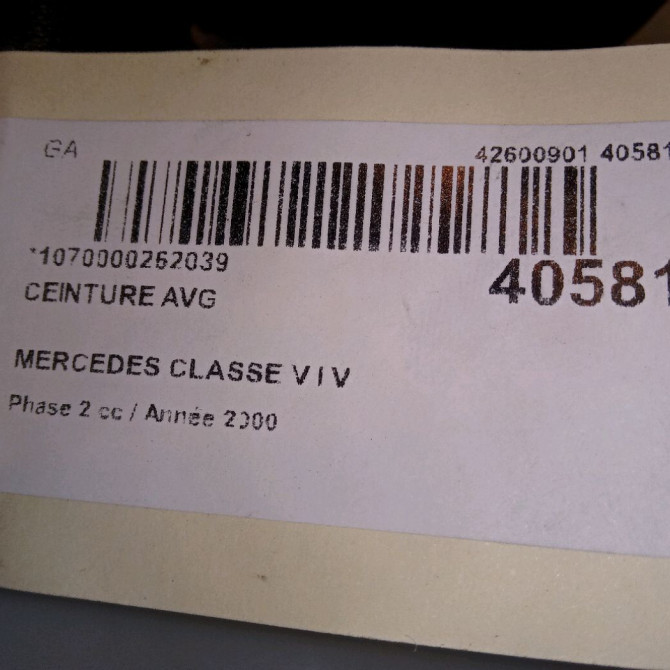 Ceinture avant gauche occasion MERCEDES CLASSE V I Phase 2 03-1999->10-2003 V 220 CDI 6388600885 4