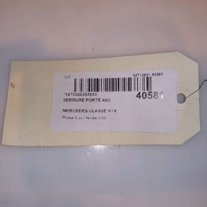 Serrure porte avg occasion MERCEDES CLASSE V I Phase 2 03-1999->10-2003 V 220 CDI 6387200135 4