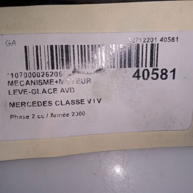 Mecanisme + moteur lève-glace avant droit occasion MERCEDES CLASSE V I Phase 2 03-1999->10-2003 V 220 CDI 6387200146 4