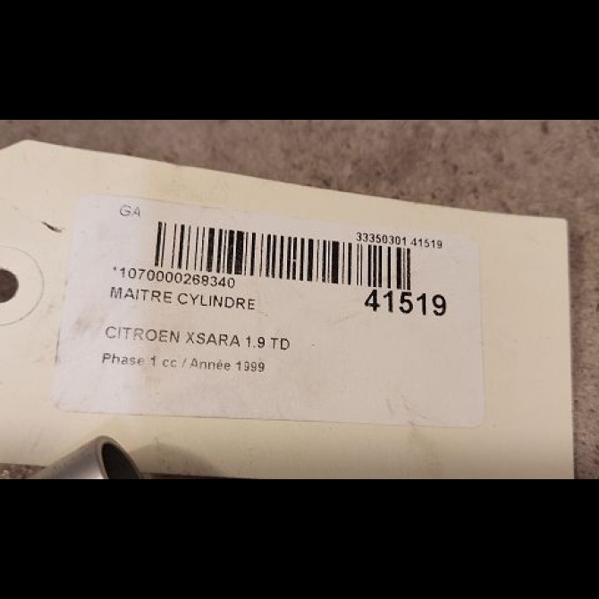 Maitre cylindre occasion CITROEN XSARA Phase 1 02-1998->09-2000 1.9 TD 4601F9 2