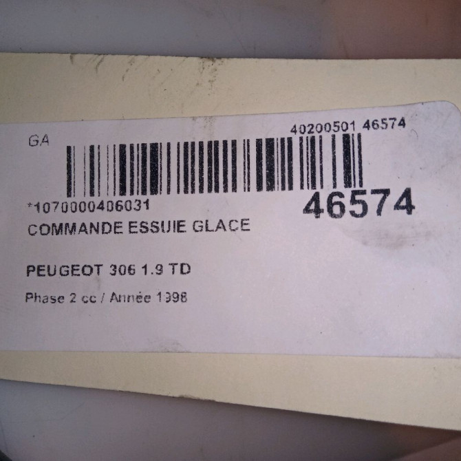 Commande essuie glace occasion PEUGEOT 306 Phase 2 04-1997->03-2002 1.9 TD 6239J1 4