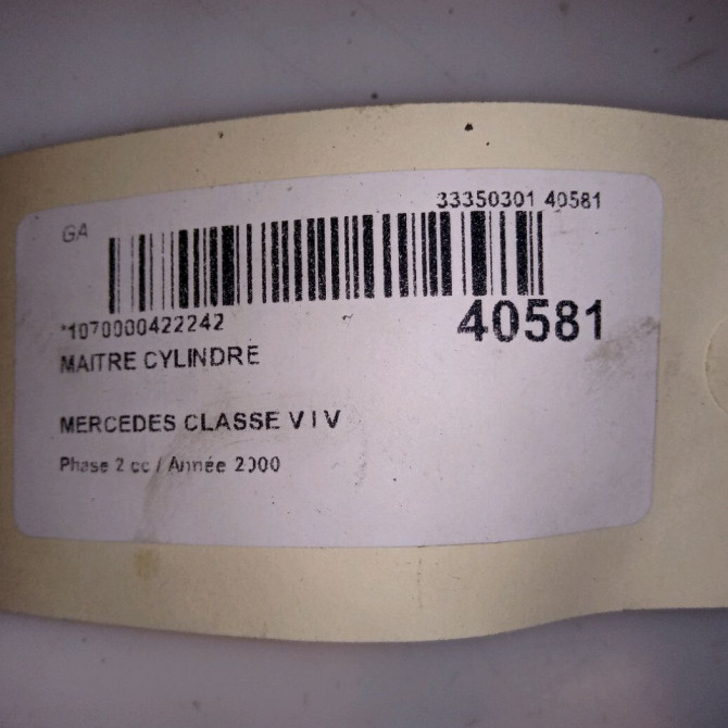 Maitre cylindre occasion MERCEDES CLASSE V I Phase 2 03-1999->10-2003 V 220 CDI 4315901 4