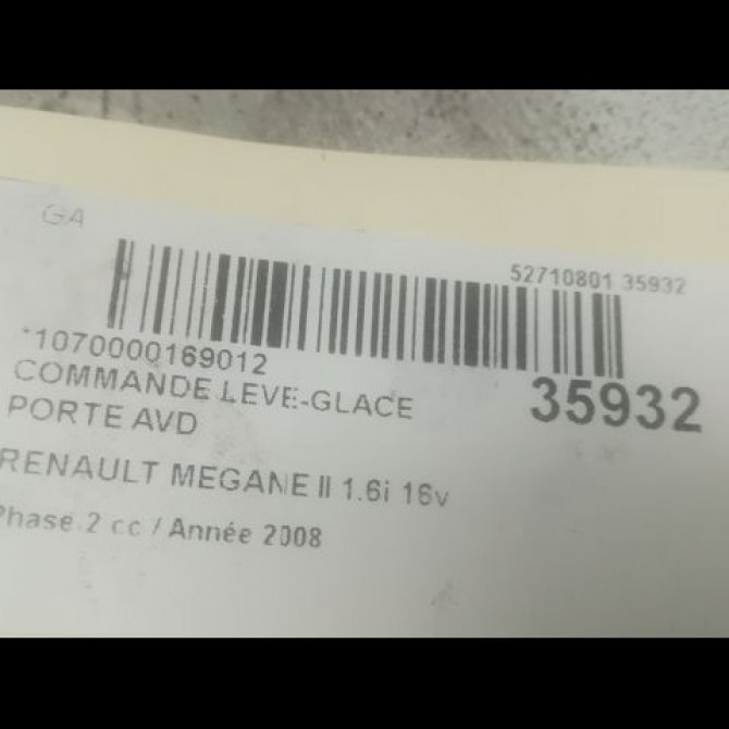 Commande lève-glace porte avant droite occasion RENAULT MEGANE II Phase 2 01-2006->06-2009 1.6i 16v 110ch 8200414961 3