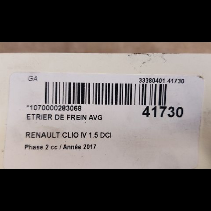 Etrier de frein avant gauche occasion RENAULT CLIO IV Phase 2 08-2016->... 1.5 DCI 90ch 3