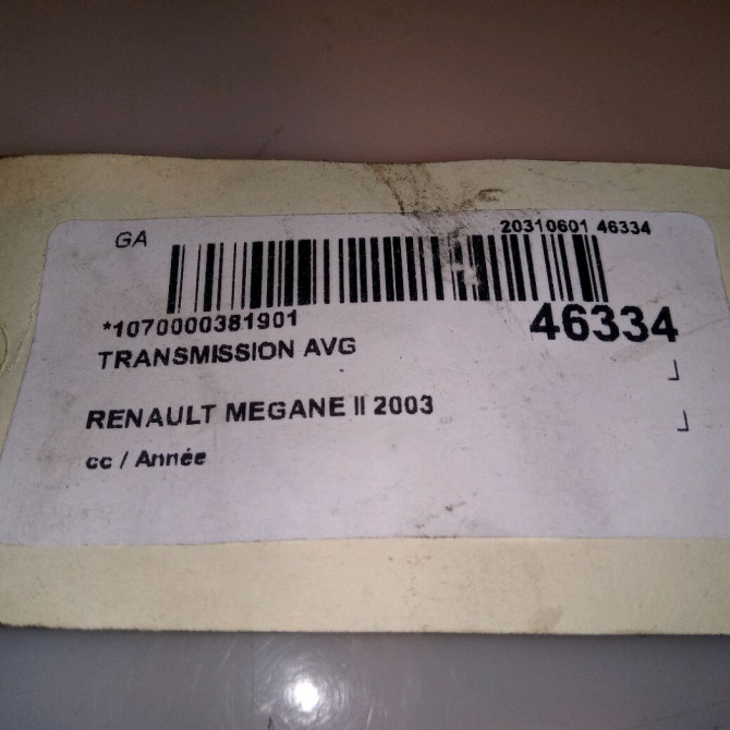 Transmission avant gauche occasion RENAULT MEGANE II 391010737R 5