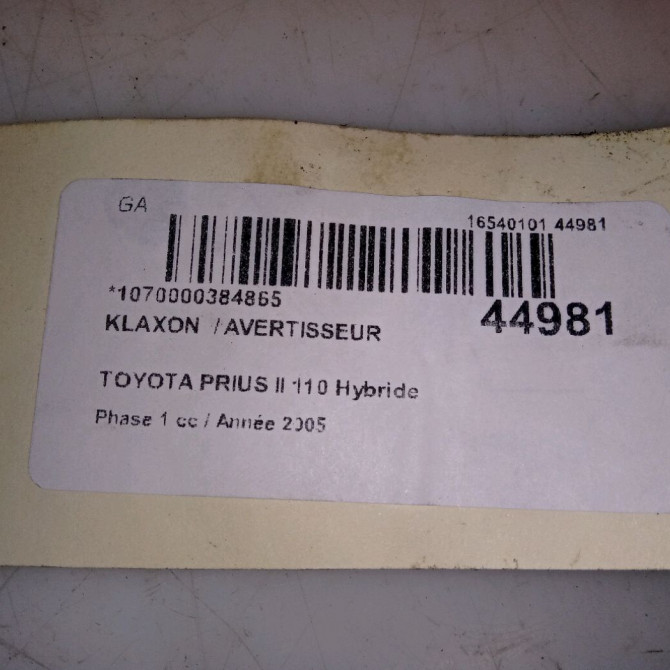 Klaxon  / avertisseur occasion TOYOTA PRIUS II Phase 1 03-2004->11-2009 110 Hybride 8651028130 4