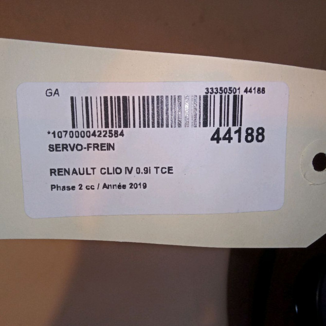 Servo-frein occasion RENAULT CLIO IV Phase 2 08-2016->... 0.9i TCE 4