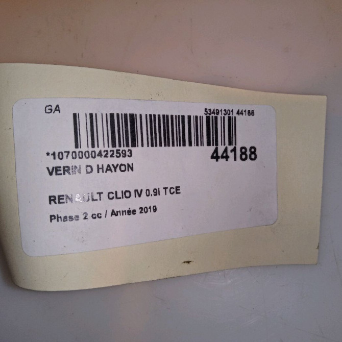Verin droit hayon occasion RENAULT CLIO IV Phase 2 08-2016->... 0.9i TCE 4