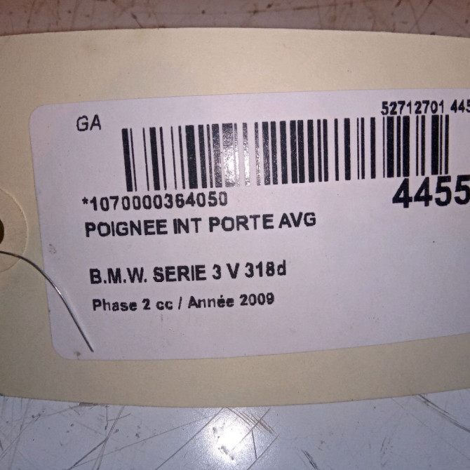 Poignee int porte avg occasion B.M.W. SERIE 3 V Phase 2 09-2008->12-2011 318d 51417144549 4