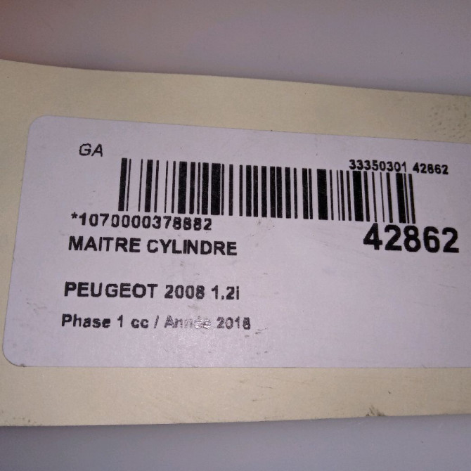 Maitre cylindre occasion PEUGEOT 2008 Phase 1 01-2013->... 1.2i PURETECH 110ch 4601R9 4