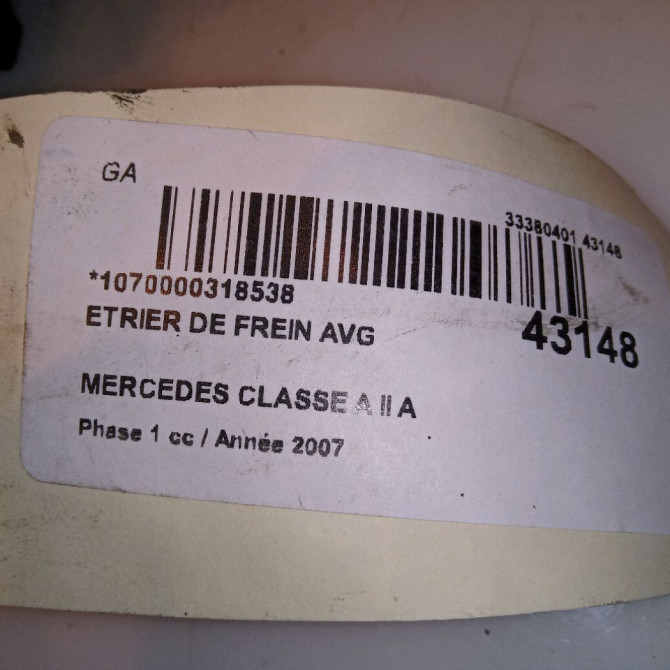 Etrier de frein avant gauche occasion MERCEDES CLASSE A II Phase 1 12-2004->04-2008 A 180 CDI 1694201383 4